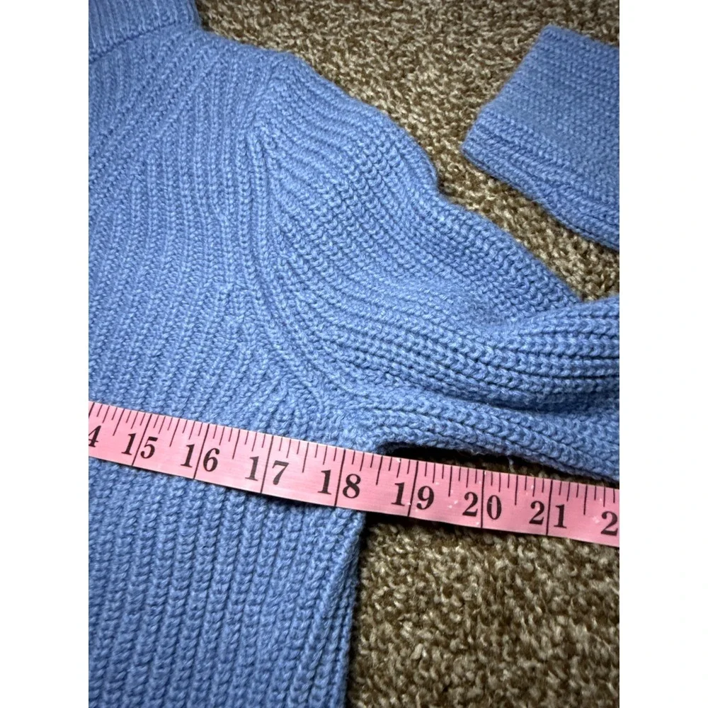 Talbots Cotton Mock Neck‎ Ribbed Knit Sweater Womens Medium Classic Heavy Thick_6